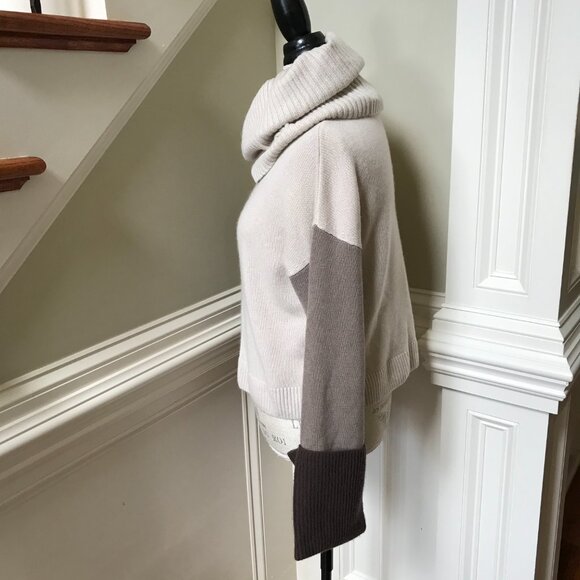 Naadam Wool Cashmere Cowl Neck Sweater Womens Medium Brown Long Sleeve Pullover - Picture 8 of 11